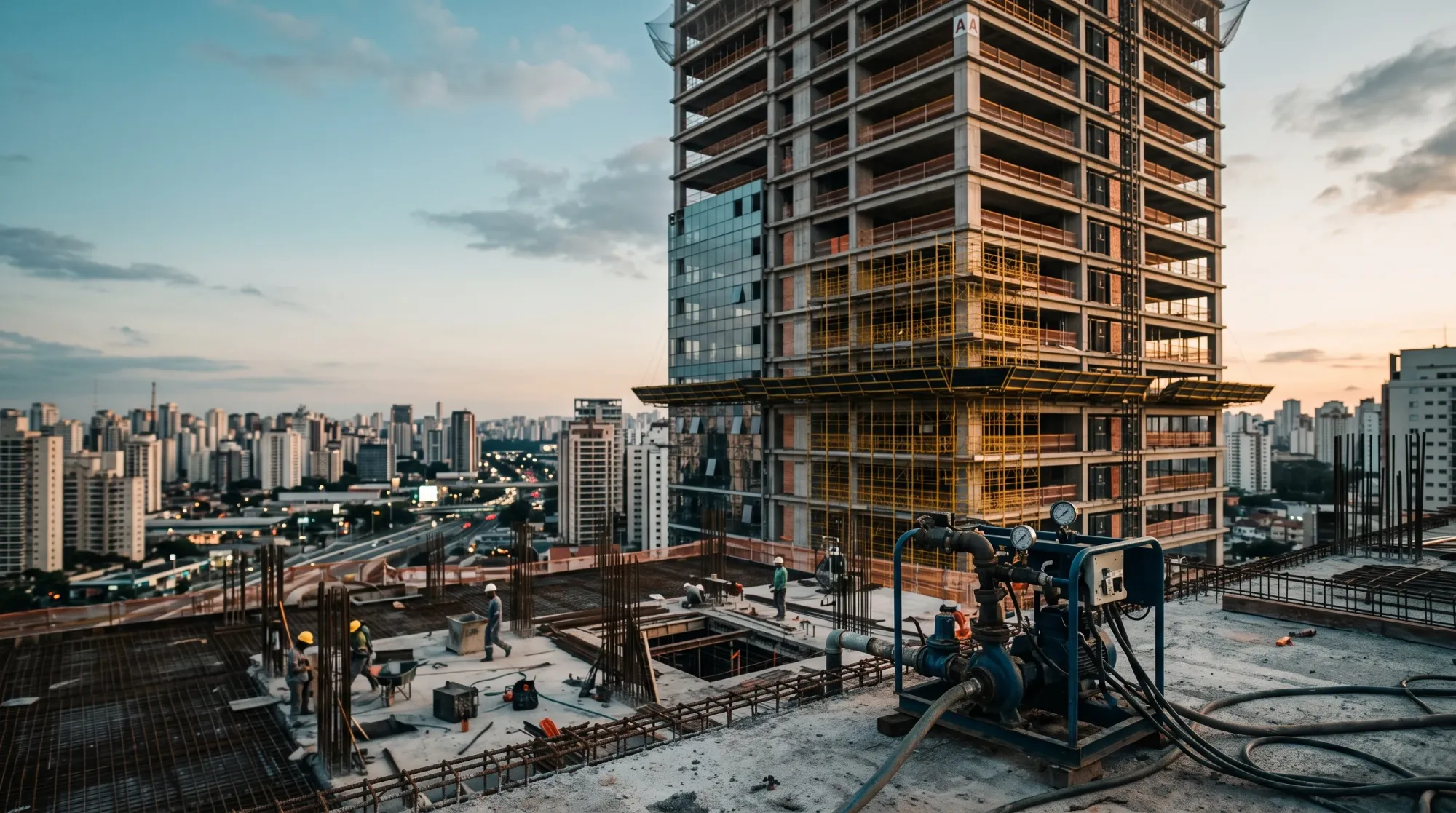 Bomba Grundfos CM aplicada em construção civil
